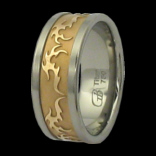 Titanring mit Tribal Gold