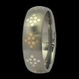 Titanring Gold/Silber Punkte