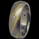 Titanring Diamanten Gold