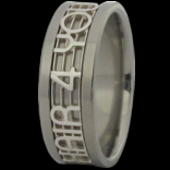 Titanring Silber Buchstaben