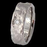 Titanring mit Felsstrucktur Diamant